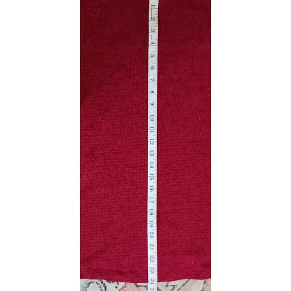 Chenault Womens Red Ribbed Metallic Sparkle Chenille Sweater Size 2X - Picture 5 of 9